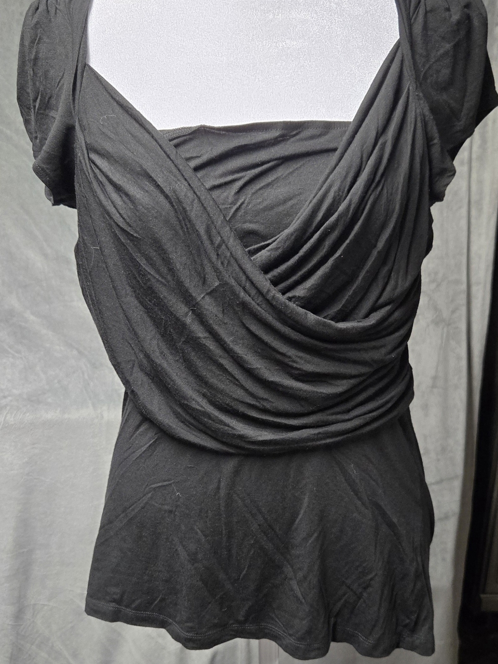Moda International Black Draped Women’s Shirt